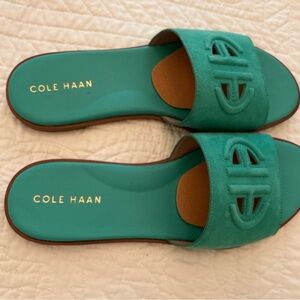 Cole Haan Green  Turquoise Sandals with Minimalist Design